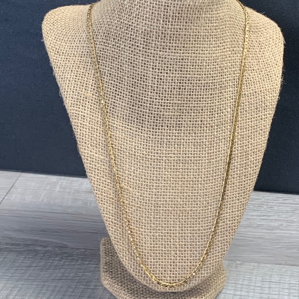 Vintage Vendome Coro 22k Heavy Gold Plate Textured Link Necklace 24 Inch 60s H-A